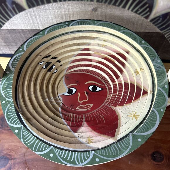 Collapsible Bowl Sun Moon Made In Honduras -flaw - Picture 5 of 10